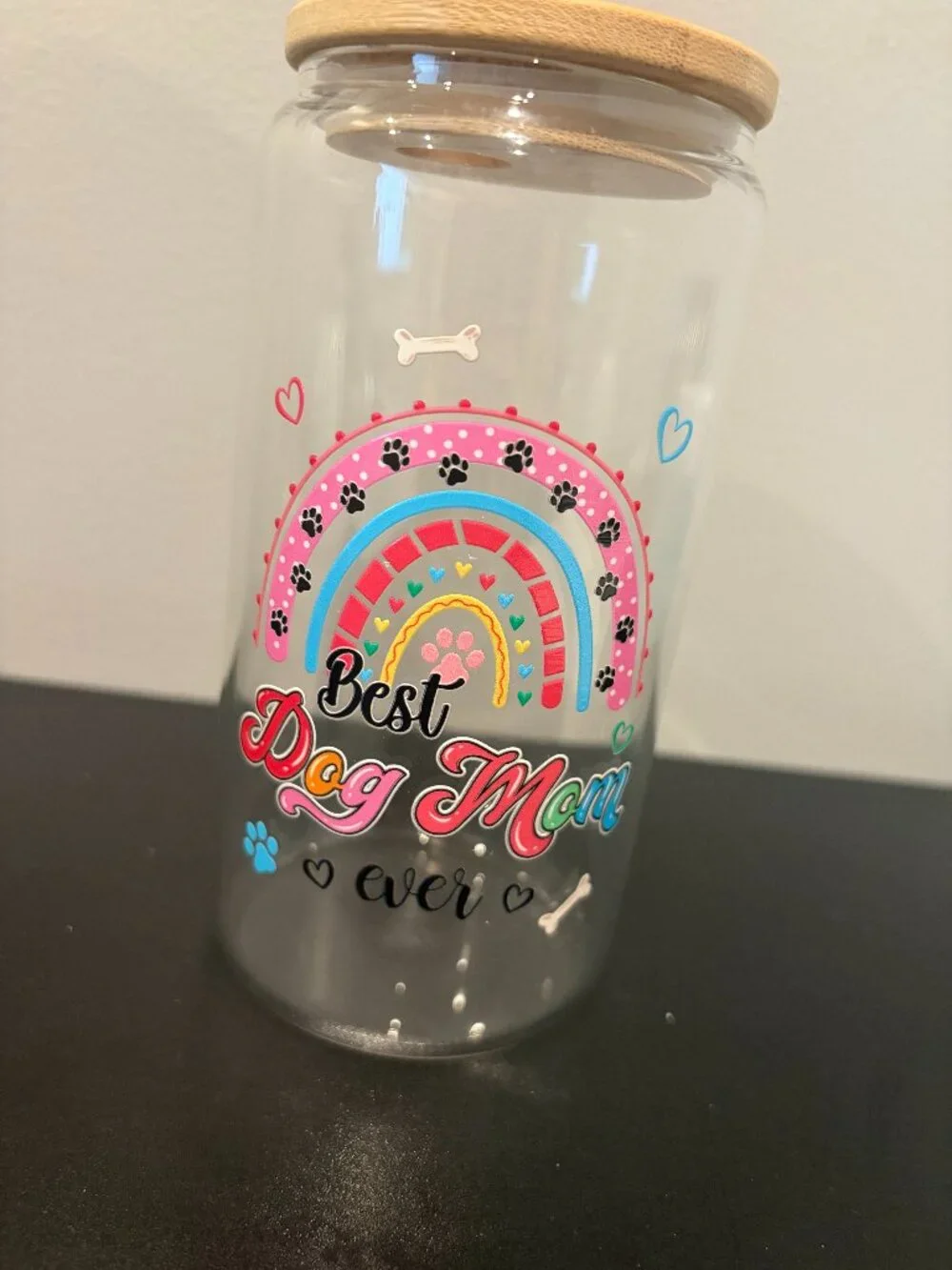 Best Dog Mom Ever 16 Oz Glass Dog Mom Gifts for Women, Mother's Day Dog Mom Gift